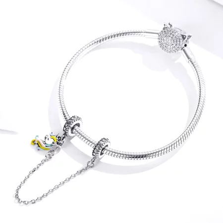 Pandora Style Silver Colorful Pony Safety Chain - SCC1571