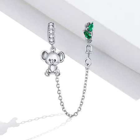 Pandora Style Silver Cute Koala Safety Chain - SCC1523