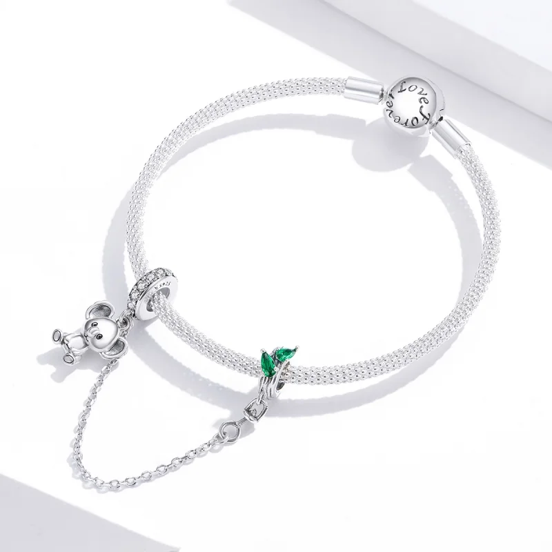 (image for) Pandora Style Silver Cute Koala Safety Chain - SCC1523 - View 3