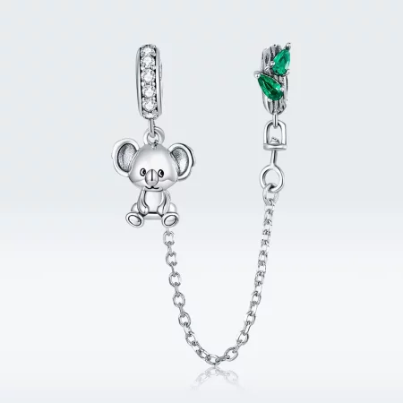 Pandora Style Silver Cute Koala Safety Chain - SCC1523