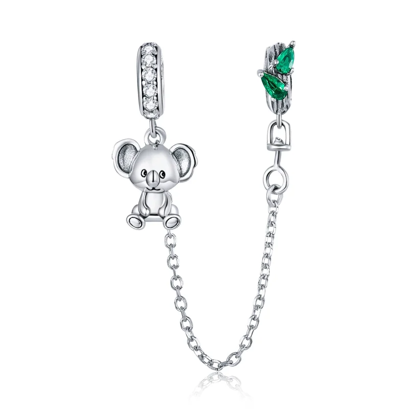 (image for) Pandora Style Silver Cute Koala Safety Chain - SCC1523 - Product Image