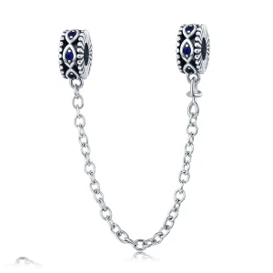 Pandora Style Silver Devil's Eye Safety Chain - SCC617 (image for) Pandora Style Silver Devil's Eye Safety Chain - SCC617
