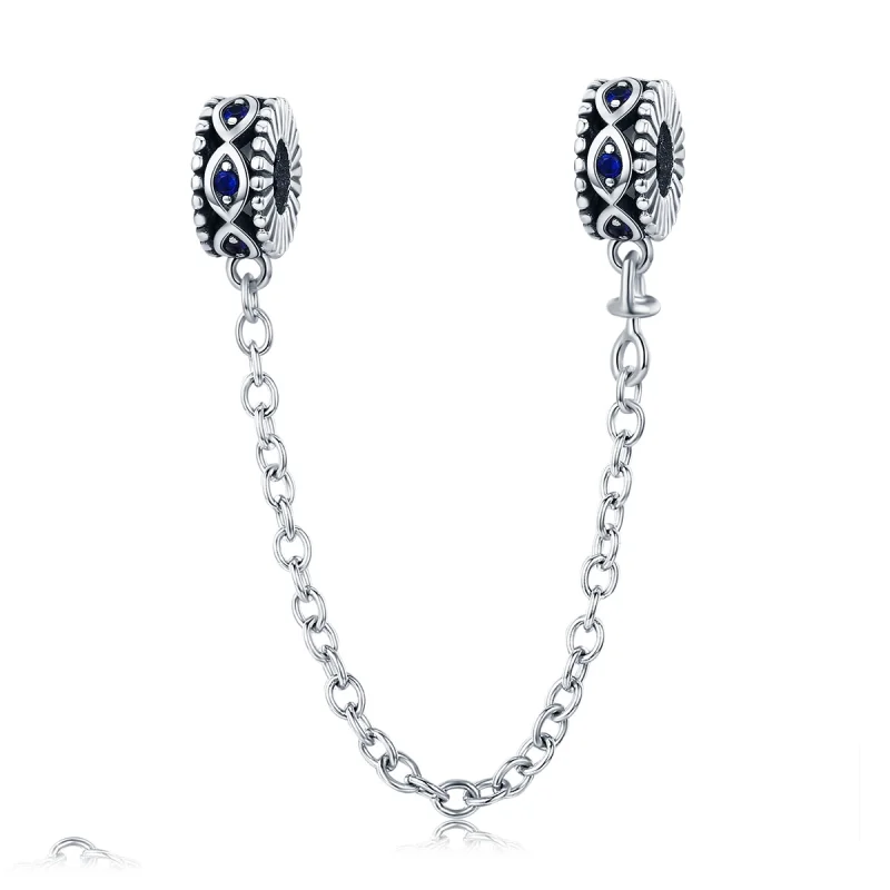 (image for) Pandora Style Silver Devil's Eye Safety Chain - SCC617 - Product Image
