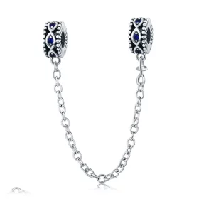 Pandora Style Silver Devil's Eye Safety Chain - SCC617 Pandora Style Silver Devil's Eye Safety Chain - SCC617