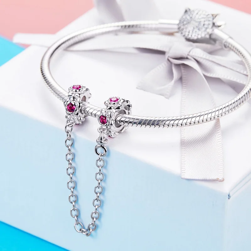 (image for) Pandora Style Silver Fairy's Garland Safety Chain - BSC035 - View 4