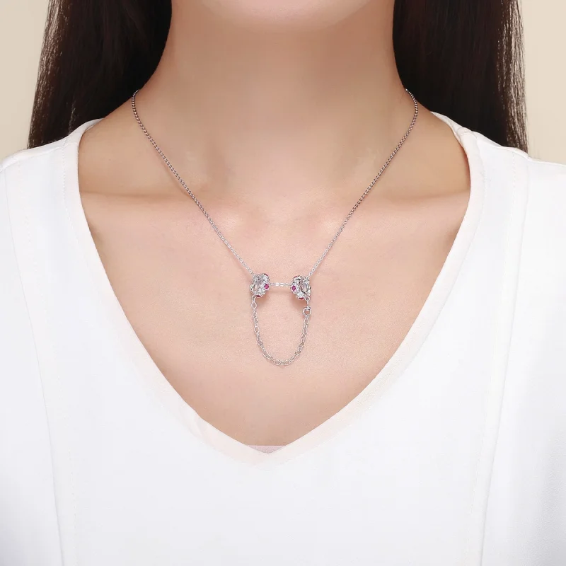 (image for) Pandora Style Silver Fairy's Garland Safety Chain - BSC035 - View 5