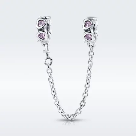 Pandora Style Silver Fragrant Heart Safety Chain - SCC562