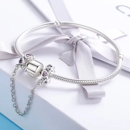 Pandora Style Silver Fragrant Heart Safety Chain - SCC562