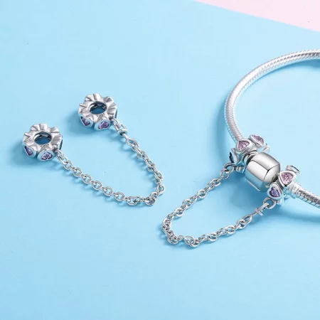 Pandora Style Silver Fragrant Heart Safety Chain - SCC562
