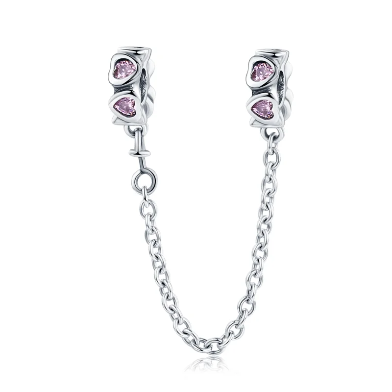 (image for) Pandora Style Silver Fragrant Heart Safety Chain - SCC562 - Product Image