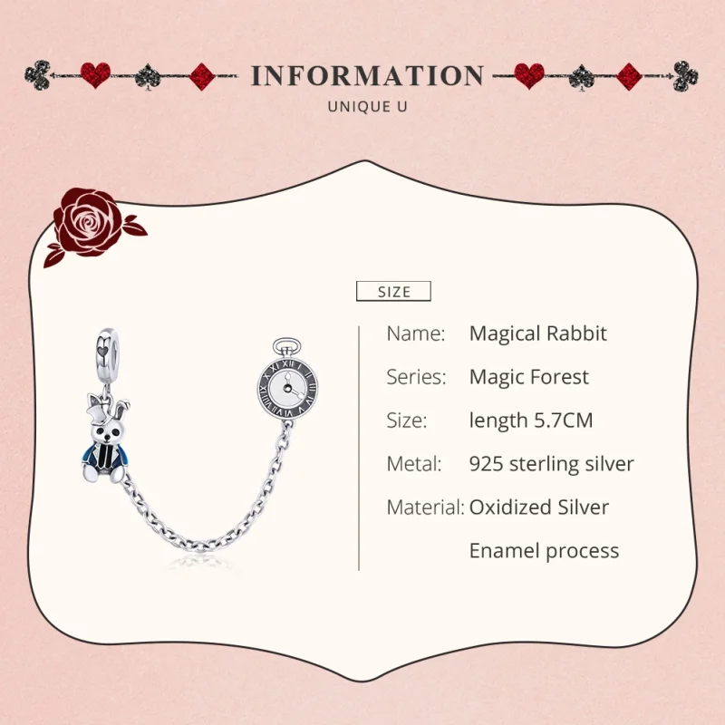 (image for) Pandora Style Silver Hare Safety Chain - SCC1443 - View 7