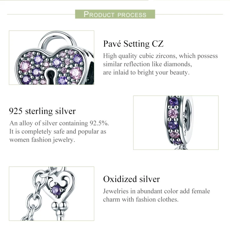 (image for) Pandora Style Silver Heart Spoon Safety Chain - SCC772 - View 7