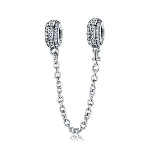 (image for) Pandora Style Silver Pave Safety Chain - SCC812