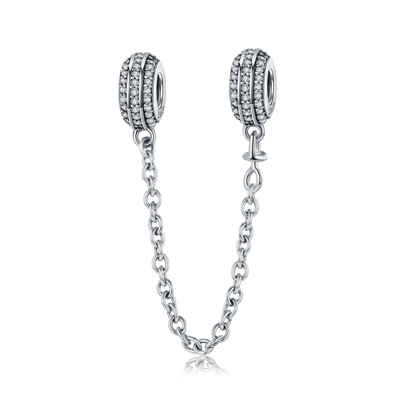 (image for) Pandora Style Silver Pave Safety Chain - SCC812 - Product Image
