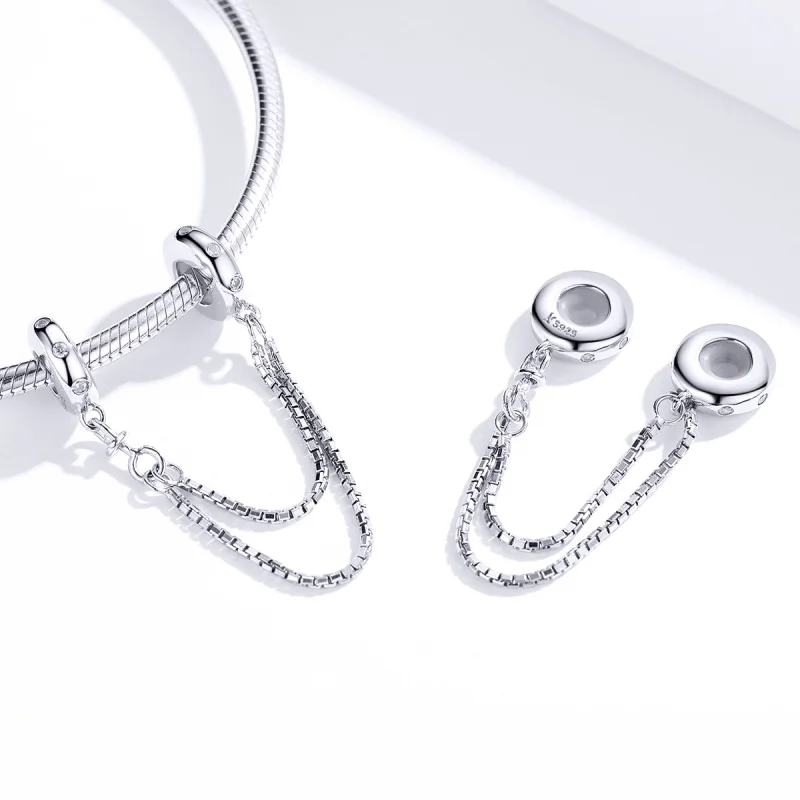 (image for) Pandora Style Silver Simple Chain Safety Chain - SCC1419 - View 4
