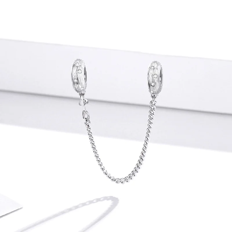 (image for) Pandora Style Silver Water Wave Safety Chain - SCC1577 - View 2