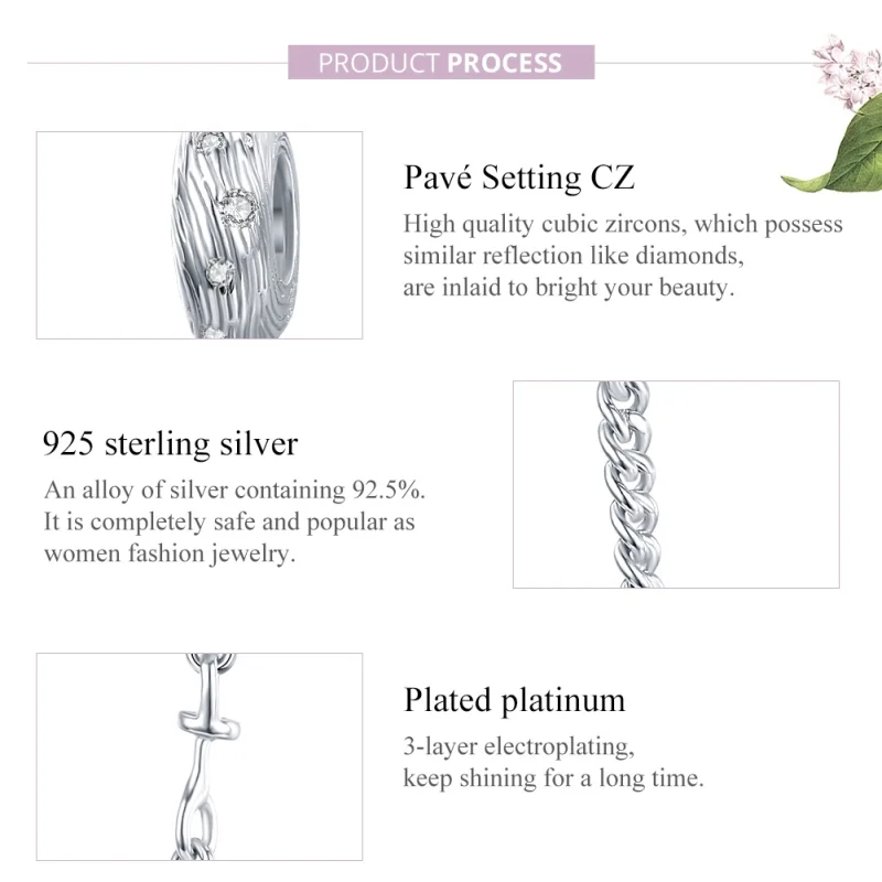 (image for) Pandora Style Silver Water Wave Safety Chain - SCC1577 - View 8