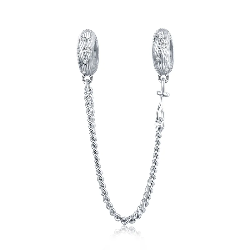 (image for) Pandora Style Silver Water Wave Safety Chain - SCC1577 - Product Image