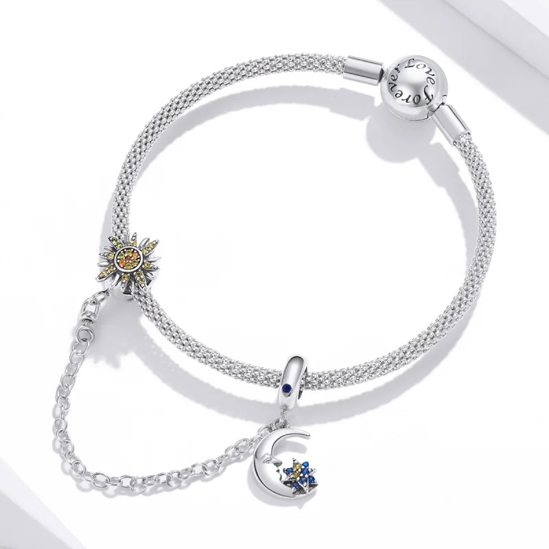 (image for) Pandora Style Silver Whole Universe Safety Chain - SCC1763 - View 3