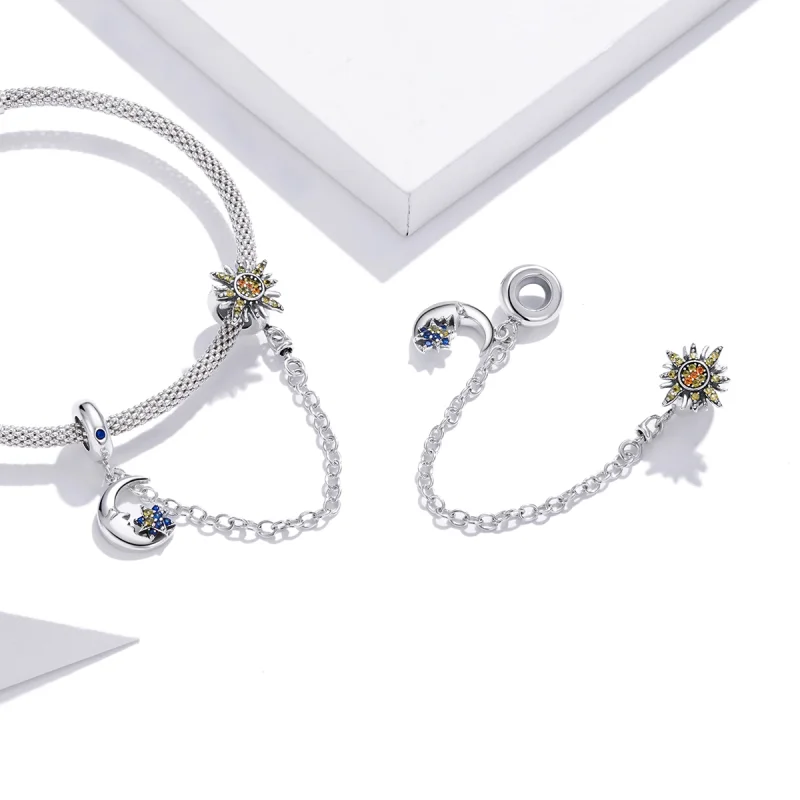 (image for) Pandora Style Silver Whole Universe Safety Chain - SCC1763 - View 4