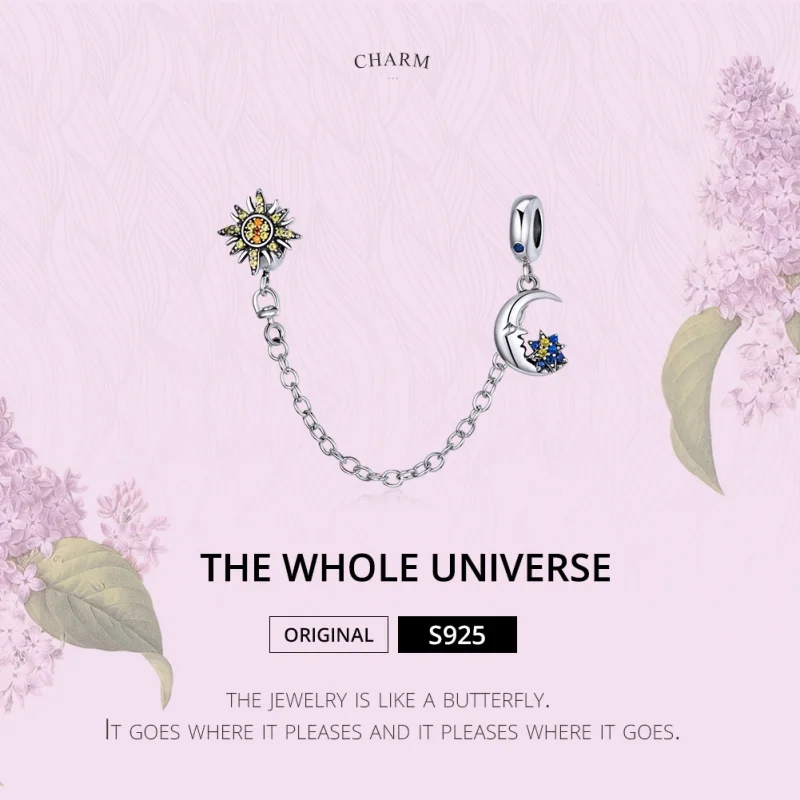 (image for) Pandora Style Silver Whole Universe Safety Chain - SCC1763 - View 6