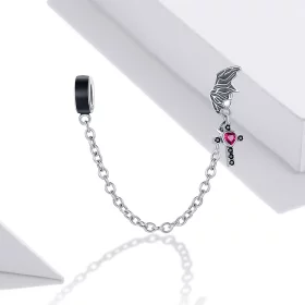 Pandora Style Silver Winged Cross Safety Chain - SCC1781 Pandora Style Silver Winged Cross Safety Chain - SCC1781