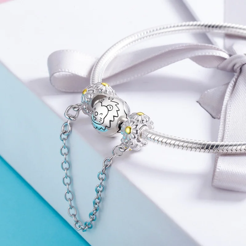 (image for) Pandora Style Two Tone Daisy Safety Chain - SCC618 - View 5