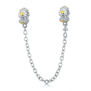 (image for) Pandora Style Two Tone Daisy Safety Chain - SCC618