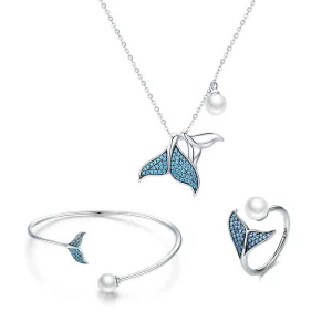 (image for) Pandora Style Blue Mermaid Jewelry Set - SET004