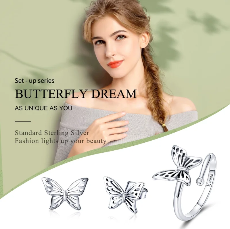 (image for) Pandora Style Butterfly Dream Jewelry Set - SET003 - View 2