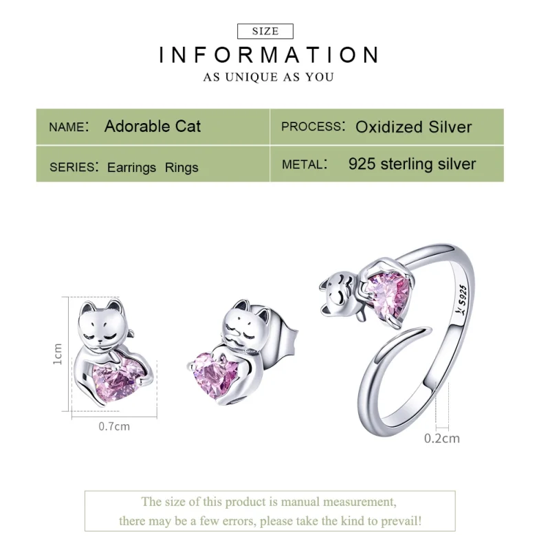 (image for) Pandora Style Cute Cat Jewelry Set - SET002 - View 3