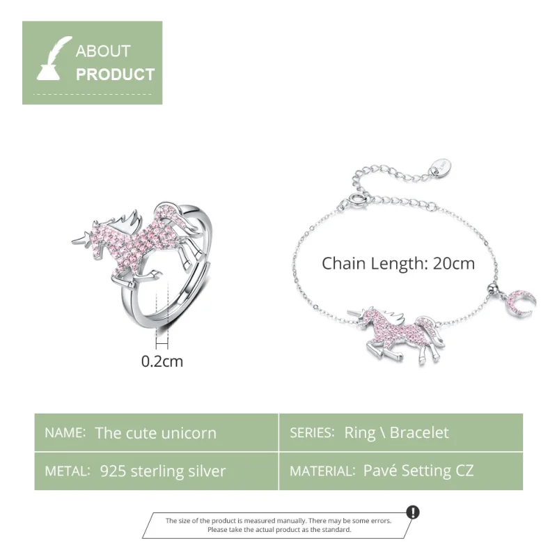 (image for) Pandora Style Cute Unicorn Jewelry set - SET009 - View 4
