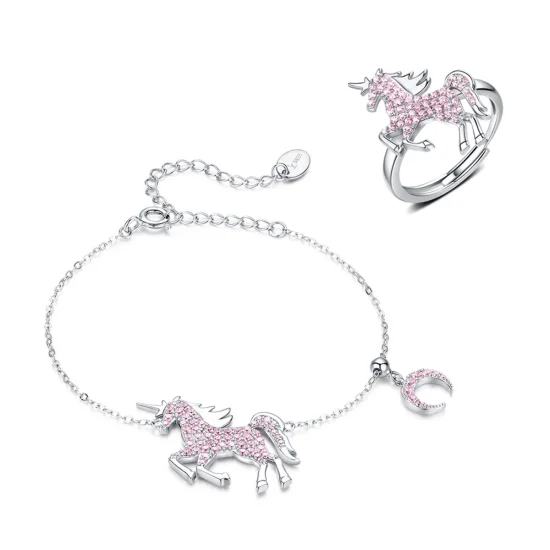 (image for) Pandora Style Cute Unicorn Jewelry set - SET009