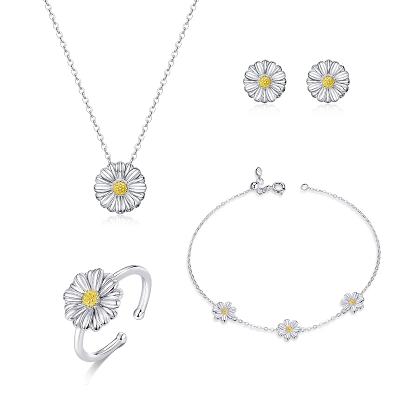 (image for) Pandora Style Daisy Jewelry set - SET001 - Product Image