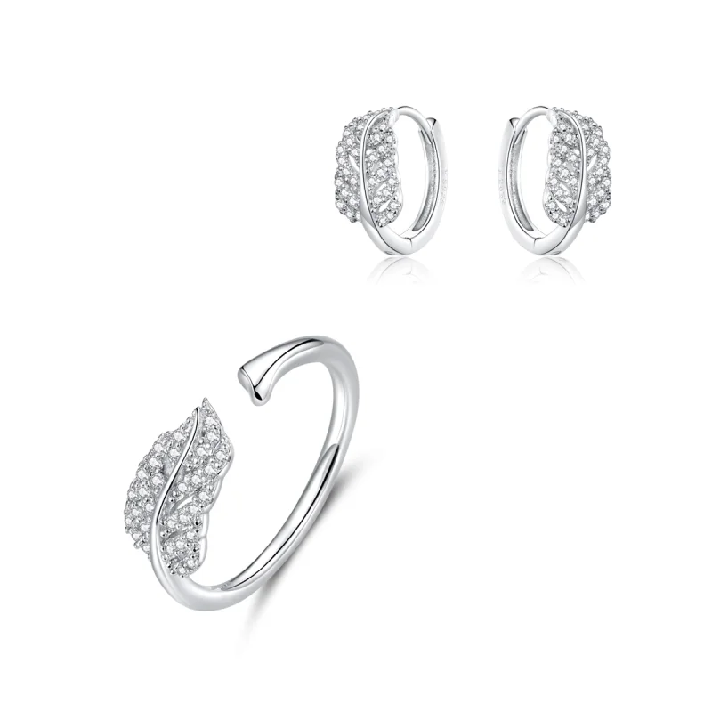 (image for) Pandora Style Feather Jewelry Set - SET012 - Product Image