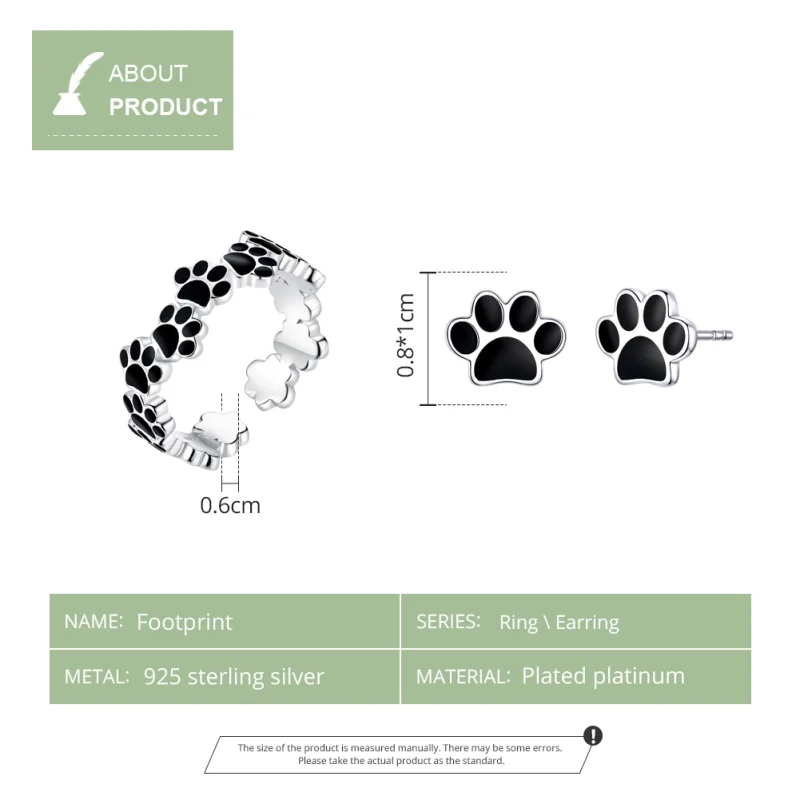 (image for) Pandora Style Footprint Jewelry Set - SET013 - View 2