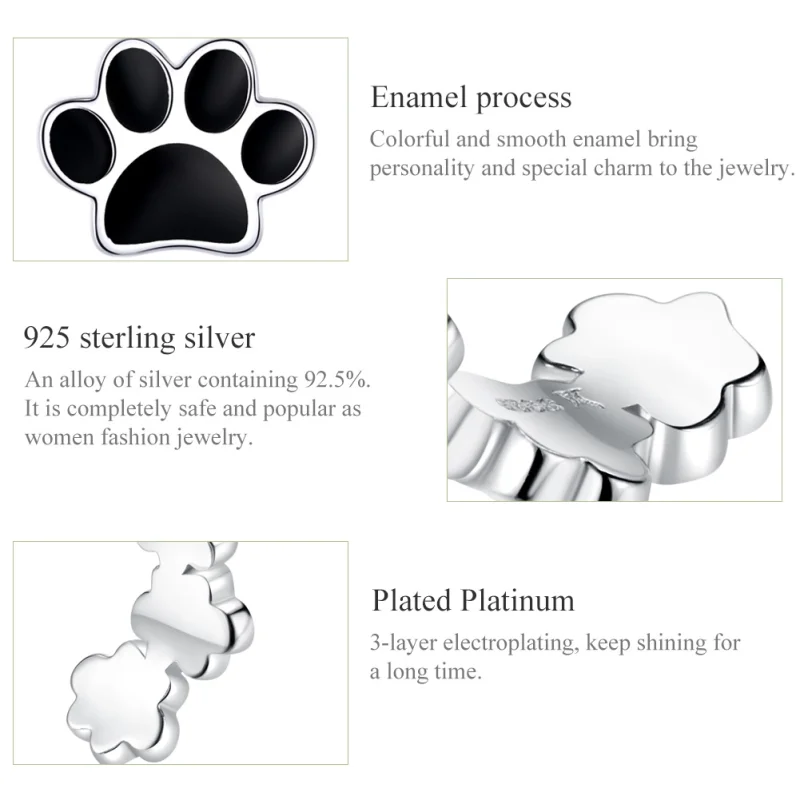(image for) Pandora Style Footprint Jewelry Set - SET013 - View 3