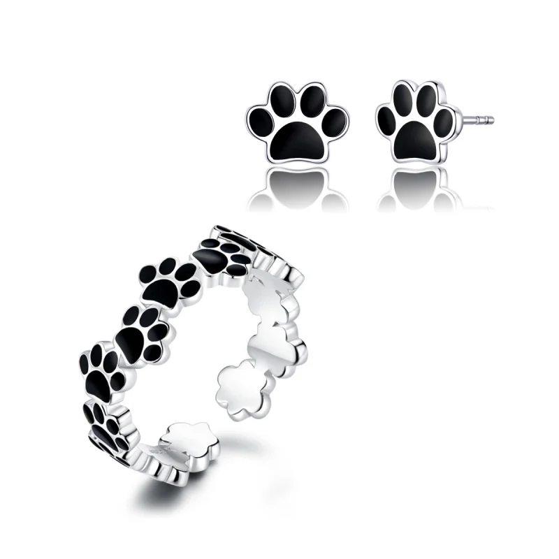 (image for) Pandora Style Footprint Jewelry Set - SET013 - Product Image