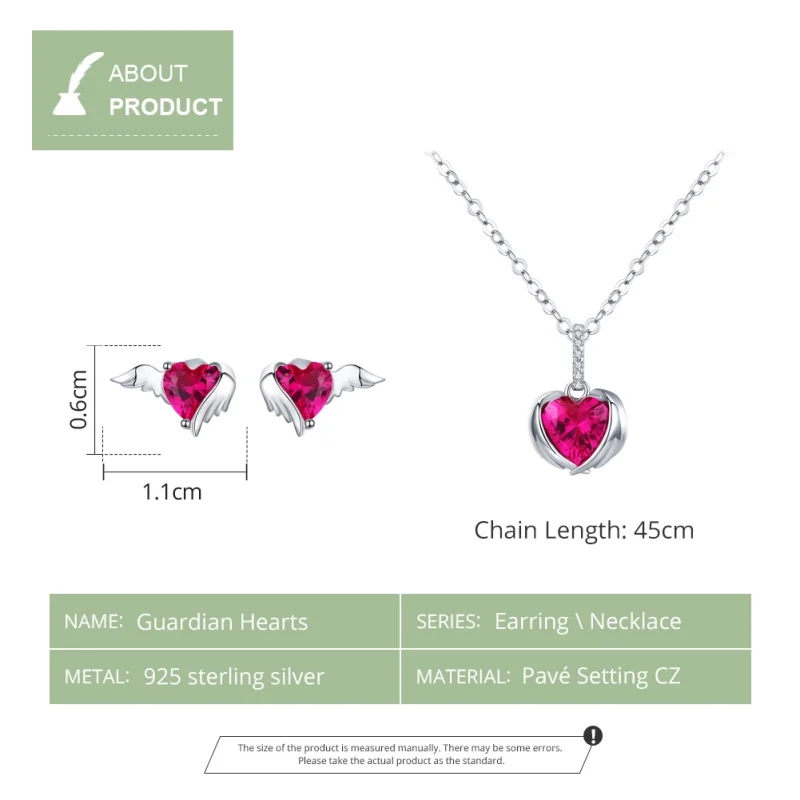(image for) Pandora Style Guardian Heart Jewelry Set - SET008 - View 4