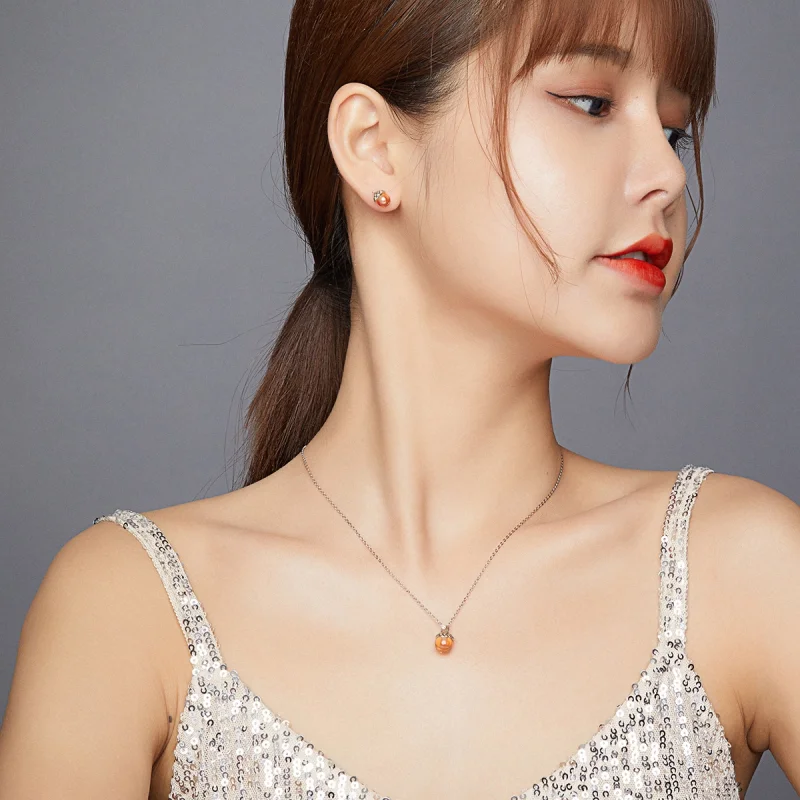 (image for) Pandora Style Sparkling Acorn Jewelry Set - SET019 - View 3