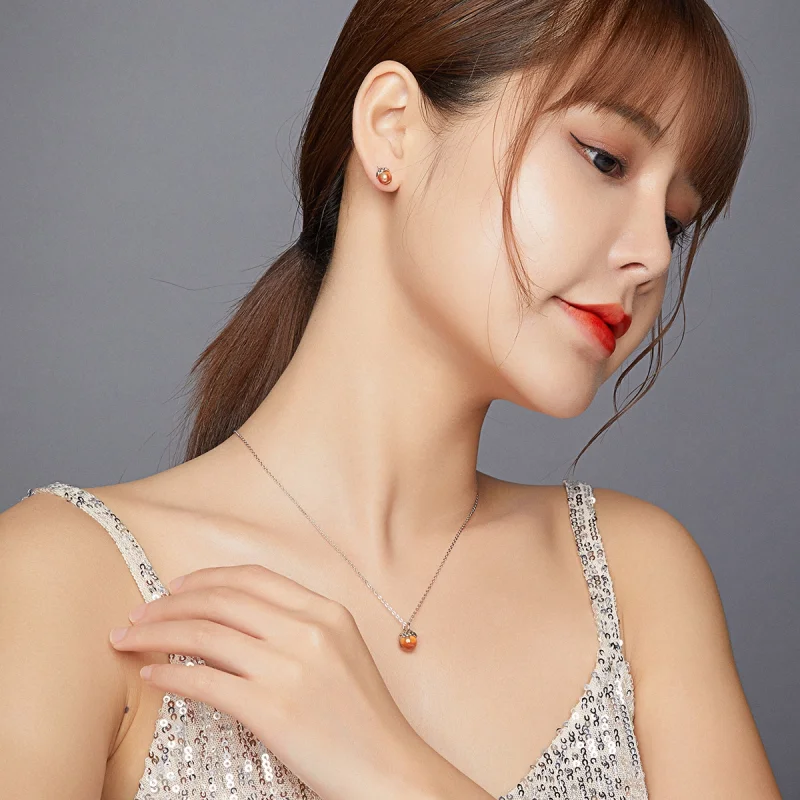 (image for) Pandora Style Sparkling Acorn Jewelry Set - SET019 - View 4