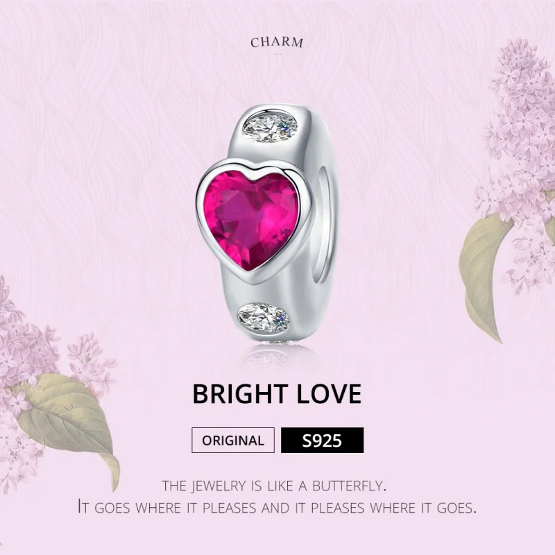 (image for) Pandora Style Silver Bright Love Spacer Charm - BSC123 - View 5