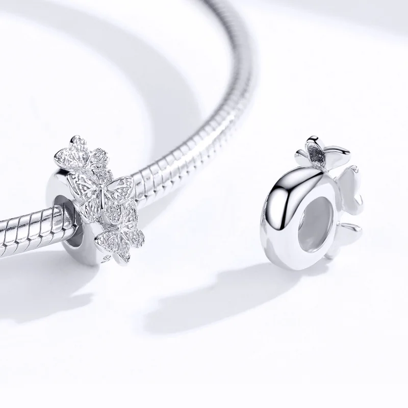 (image for) Pandora Style Silver Butterfly Spacer Charm - BSC120 - View 4