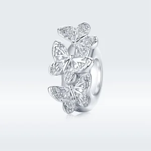 (image for) Pandora Style Silver Butterfly Spacer Charm - BSC120
