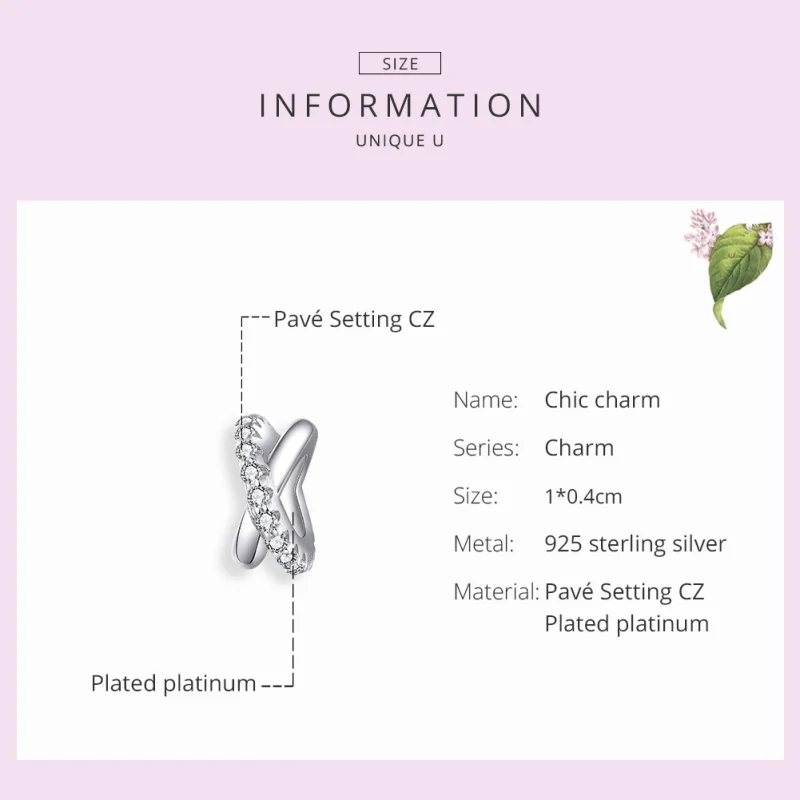 (image for) Pandora Style Silver Chic Spacer Charm - BSC214 - View 6