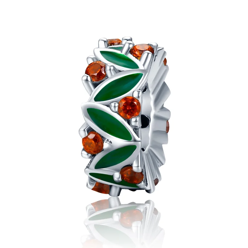 (image for) Pandora Style Silver Christmas Tree Leaves Spacer Charm - SCC317 - Product Image