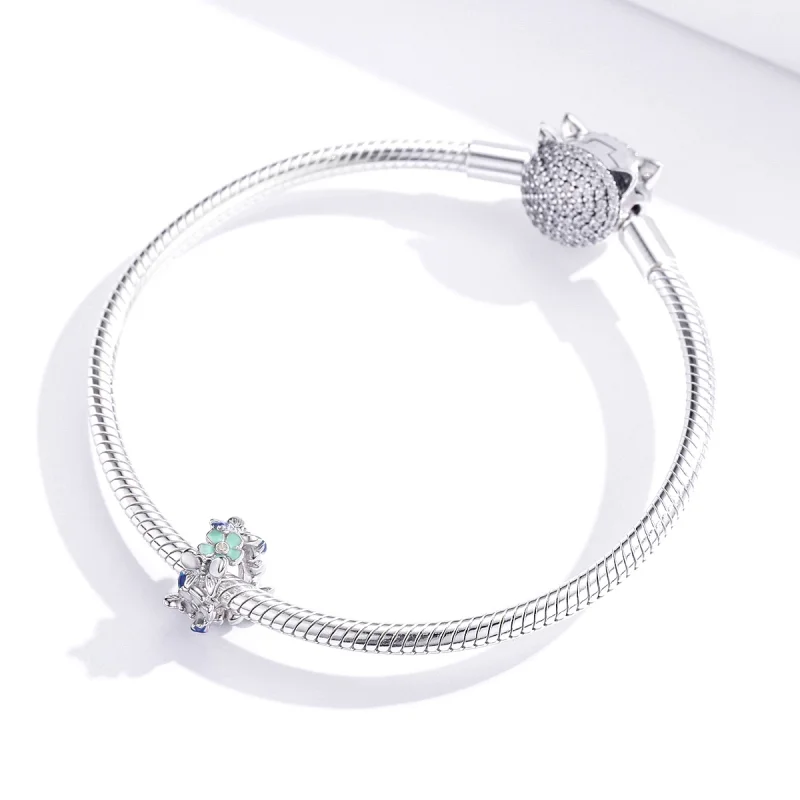 (image for) Pandora Style Silver Colorful Garden Spacer Charm - BSC288 - View 2