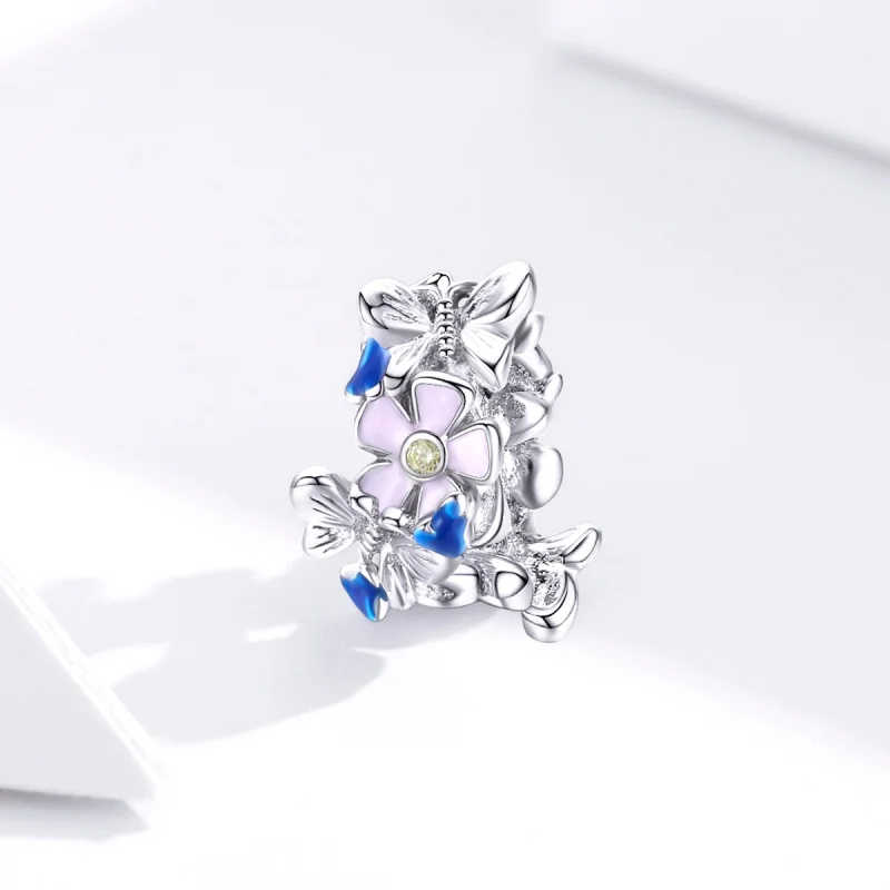 (image for) Pandora Style Silver Colorful Garden Spacer Charm - BSC288 - View 3