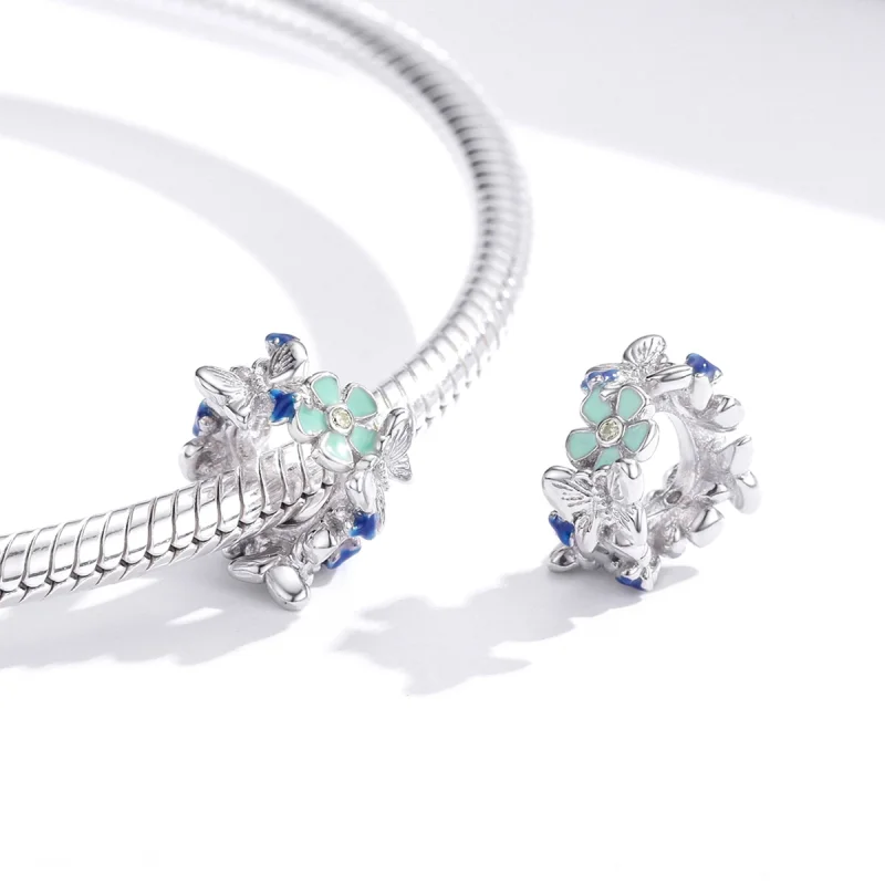 (image for) Pandora Style Silver Colorful Garden Spacer Charm - BSC288 - View 4