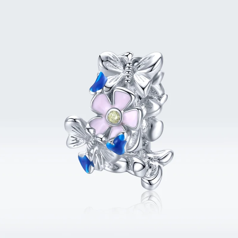 (image for) Pandora Style Silver Colorful Garden Spacer Charm - BSC288 - View 5
